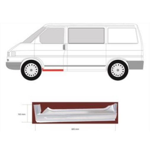 Короб внутрішній лівий VW TRANSPORTER T4 Автобус (70B, 70C, 7DB, 7DK, 70J, 70K, 7DC, 7 [09/90-08/04]