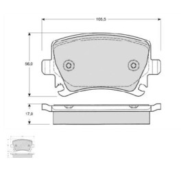 Колодки тормозные задние AUDI A3, A4 B7, A6 ALLROAD C6, A6 C6, TT; SEAT ALTEA, ALTEA XL, EXEO, EXEO ST, LEON, TOLEDO III; SKODA OCTAVIA II, S