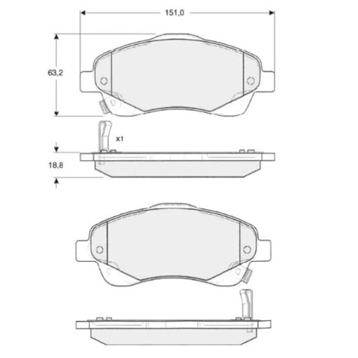 Гальмівні колодки перед TOYOTA AVENSIS, COROLLA VERSO 1.6-2.4 03.03-03.09