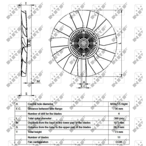 Вискомуфта вентилятора радиатора VW LT 28-35 II, LT 28-46 II 2.5D 05.96-07.06