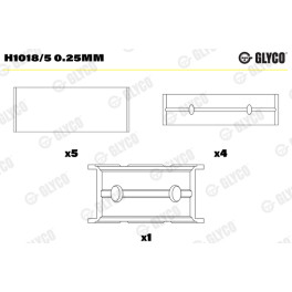 Вкладыши коленчатого вала (+0,25) CITROEN JUMPER; FIAT DUCATO; FORD MONDEO III, MONDEO IV, RANGER, TOURNEO CUSTOM V362, TRANSIT, TRANSIT CUSTOM V362,