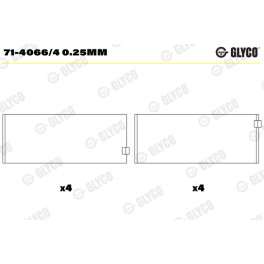 Вкладыши шатунные (+0,25) CITROEN JUMPER; FIAT DUCATO; FORD MONDEO III, MONDEO IV, RANGER, TOURNEO CUSTOM V362, TRANSIT, TRANSIT CUSTOM V362, TRANSIT