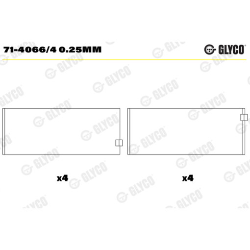 Вкладиші шатуна (+0,25) CITROEN JUMPER; FIAT DUCATO; FORD MONDEO III, MONDEO IV, RANGER, TOURNEO CUSTOM V362, TRANSIT, TRANSIT CUSTOM V362, TRANSIT TOURNEO, TRANSIT V363 2.0D/2.2D/2.4D 01.00-