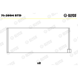Вкладыши шатунные (стд) ALFA ROMEO 145, 146, 147, 156, 159, 166, BRERA, GIULIETTA, GT, GTV, SPIDER; CADILLAC BLS; FIAT BRAVA, BRA