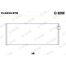 Вкладыши шатунные (стд) ALFA ROMEO 155, 164, 33, 75, 90; ARO 240-244; CHRYSLER GRAND VOYAGER III, VOYAGER II, VOYAGER III, VOYAGE