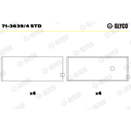 Вкладыши шатунные (стд) CHEVROLET AVEO, CORSA, CRUZE, TRAX; DAEWOO 1.5I, CIELO, CIELO LOAD RUNNER, ESPERO, NEXIA; FSO LANOS; OPEL