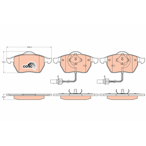 Колодки гальмівні передні AUDI A4 B5, A4 B6, A4 B7, A6 C4, A6 C5, A6 C6; SEAT EXEO, EXEO ST; SKODA SUPERB I; VW PASSAT B5, PASSAT B5.5, PASSAT B6 1.6-5.2 01.95-05.13