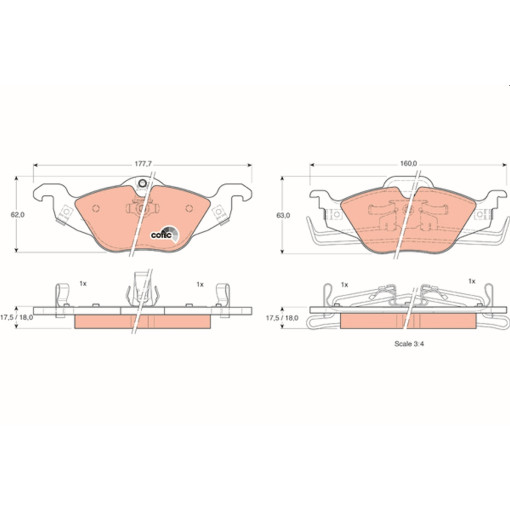 Колодки тормозные передние CHEVROLET CORSA; OPEL ASTRA G, ASTRA G CLASSIC, ASTRA G/KOMBI, ZAFIRA A 1.2-2.2 08.94-12.09