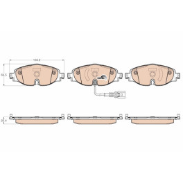 Колодки гальмівні передні AUDI A1, A3, A3 ALLSTREET, Q2, Q3, TT; CUPRA FORMENTOR, LEON, LEON SPORTSTOURER; SEAT ATECA, LEON, LEON SC 1.0-Electric 08.11-
