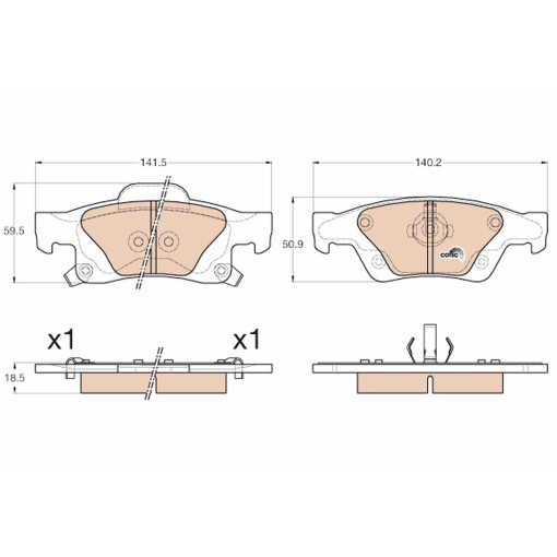 Колодки гальмівні задні JEEP GRAND CHEROKEE, GRAND CHEROKEE IV 3.0D-6.4 11.10-