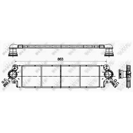 Інтеркулер VW CALIFORNIA T5 CAMPER, CALIFORNIA T6 CAMPER, MULTIVAN V, MULTIVAN VI, TRANSPORTER V, TRANSPORTER VI, TRANSPORTER VI / CARAVELLE VI 1.9D/2.0D/2.5D 04.03-12.19