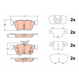 Гальмівні колодки задні к/кт (с аксессуарами) FORD FOCUS IV, GALAXY III, KUGA II, MONDEO V, S-MAX; FORD USA FUSION 1.0-2.5 09.12-