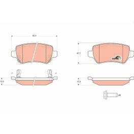 Гальмівні колодки задні к/кт CHEVROLET ASTRA, CORSA; KIA VENGA; LADA KALINA; OPEL ASTRA G, ASTRA G CLASSIC, ASTRA H 1.0-2.2D 08.94-