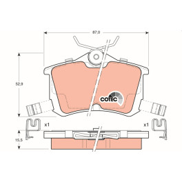 Гальмівні колодки задні к/кт HONDA ACCORD VI, ACCORD VII; TOYOTA COROLLA 1.3-2.4 07.92-05.08