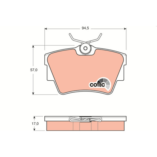 Гальмівні колодки задні к/кт NISSAN INTERSTAR, PRIMASTAR; OPEL ADMIRAL A, VIVARO A, VIVARO B; RENAULT TRAFIC II, TRAFIC III 1.6D-4.6 04.65-
