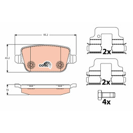 Гальмівні колодки задні к/кт VOLVO S80 II, V70 II, V70 III, XC70 I, XC70 II; FORD FOCUS II, GALAXY II, KUGA I, MONDEO IV 1.6-4.4 01.01-12.16