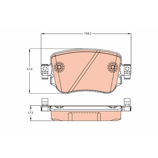 Гальмівні колодки задні к/кт AUDI A1, Q3; SEAT ALHAMBRA, LEON, LEON SC, LEON ST; SKODA OCTAVIA III, OCTAVIA IV; VW CADDY ALLTRACK, CADDY ALLTRACK/MINIVAN, CADDY IV 1.0-2.0D 05.10-