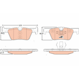 Гальмівні колодки задні к/кт BMW 1 (F20), 1 (F21), 2 (F22, F87), 2 (F23), 3 (F30, F80), 3 (F31), 3 GRAN TURISMO (F34), 4 (F32, F82), 4 (F33, F83), 4 GRAN COUPE (F36) 1.5-3.0 07.11-