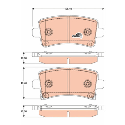 Гальмівні колодки задні к/кт BUICK LAE; CHEVROLET MALIBU; OPEL INSIGNIA A, INSIGNIA A COUNTRY; SAAB 9-5 1.4-3.6 07.08-