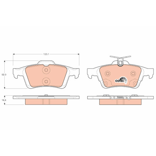 Гальмівні колодки задні к/кт FORD C-MAX II, FOCUS III, FOCUS IV, GRAND C-MAX, KUGA II, KUGA III, TOURNEO CONNECT V408 NADWOZIE WIELKO, TOURNEO COURIER B460 1.0-Electric 12.01-