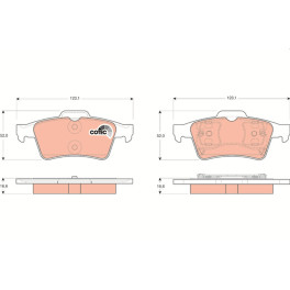 Гальмівні колодки задні к/кт FORD TOURNEO CONNECT, TRANSIT CONNECT; FORD USA FOCUS; MAZDA 5; NISSAN PRIMERA; OPEL SIGNUM; RENAULT ESPACE IV, LAGUNA II, LATITUDE, MEGANE II 1.5D-3.5 09.00-