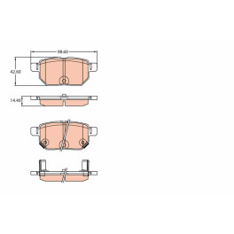 Гальмівні колодки задні к/кт GREAT WALL VOLEEX C20R; LEXUS CT; SUBARU TREZIA; TOYOTA AURIS, CARINA V, COROLLA, IQ, MATRIX, PRIUS, URBAN CRUISER, VERSO S, YARIS 1.0-2.2D 12.87-
