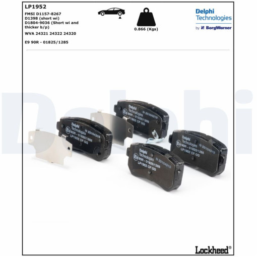 Гальмівні колодки задні к/кт HYUNDAI ACCENT III, ACCENT IV, CRETA, I20 I, I30, IX20, IX35, SONATA V, SONATA VI, SONATA VII, TUCSON, TUCSON/SUV; KIA CEE'D, CERATO II, PRO CEE'D 1.2-2.7 09.04-