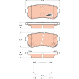 Гальмівні колодки задні к/кт HYUNDAI ACCENT IV, I20 I, I30, IX35, TUCSON; KIA CERATO II, SPORTAGE III 1.1D-2.7 08.04-