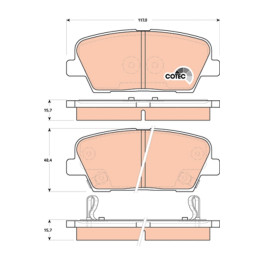 Гальмівні колодки задні к/кт HYUNDAI EQUUS / CENTENNIAL, GENESIS, GRAND SANTA FÉ, SANTA FÉ II, SANTA FÉ III, SANTA FÉ II/SUV; KIA BORREGO, QUORIS I, SORENTO II, STINGER 2.0-5.0 03.06-