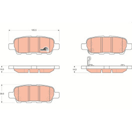 Гальмівні колодки задні к/кт INFINITI EX, FX, G, M, M37, M45, Q50, Q60, Q70, QX50 I; NISSAN 350Z, ALTIMA, CUBE, MAXIMA, MAXIMA / MAXIMA QX V, MAXIMA VI, MURANO I, MURANO II 1.5-4.5 02.01-