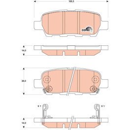 Гальмівні колодки задні к/кт INFINITI EX, G, M45, QX50 I; NISSAN ALTIMA, CUBE, JUKE, MAXIMA, MAXIMA VI, MURANO I, MURANO II, MURANO III, PATHFINDER IV, QASHQAI I, QUEST, ROGUE 1.5-4.5 02.01-