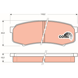 Гальмівні колодки задні к/кт LEXUS GX, RX; TOYOTA 4 RUNNER IV, 4 RUNNER V, FJ CRUISER, LAND CRUISER, LAND CRUISER 100, LAND CRUISER 80, LAND CRUISER 90, LAND CRUISER PRADO 2.4-4.7 11.84-