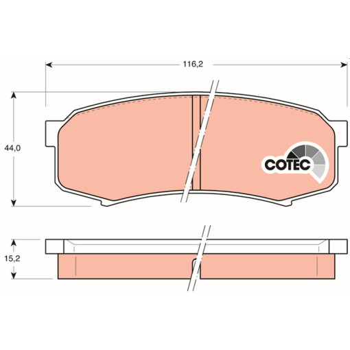 Гальмівні колодки задні к/кт LEXUS GX, RX; TOYOTA 4 RUNNER IV, 4 RUNNER V, FJ CRUISER, LAND CRUISER, LAND CRUISER 100, LAND CRUISER 80, LAND CRUISER 90, LAND CRUISER PRADO 2.4-4.7 11.84-
