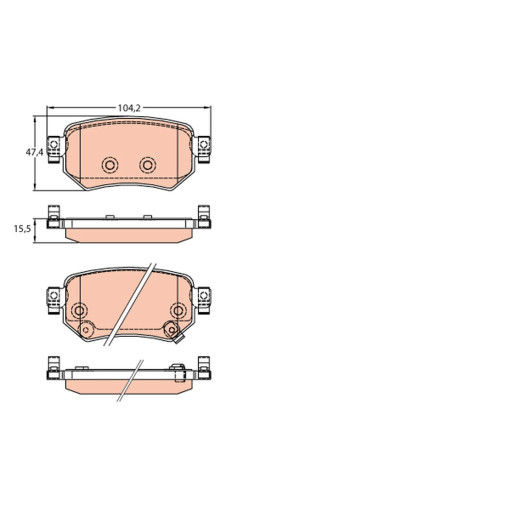 Гальмівні колодки задні к/кт MAZDA 6 2.0/2.2D/2.5 08.12-