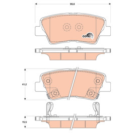 Гальмівні колодки задні к/кт MERCEDES SPRINTER 3,5-T (B906); HYUNDAI ACCENT IV, ACCENT V, ELANTRA IV, GETZ, GRANDEUR, I10 II, I10 III, I20 II, I30, I40 I, I40 I CW 1.0-Electric 08.04-