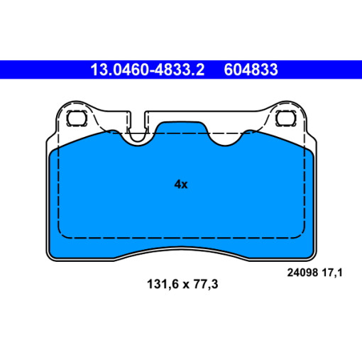 Колодки тормозные передние к/кт (левый разъем) AUDI A3, TT; CHEVROLET CORVETTE; SEAT LEON, LEON SC, LEON SPORTSTOURER, LEON ST; VW TOUAREG 2.0-6.2 10.