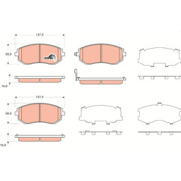 Гальмівні колодки передні к/кт (с аксессуарами) SUBARU FORESTER, IMPREZA, LEGACY IV, LEGACY V, OUTBACK, TRIBECA 1.5-3.6 12.00-