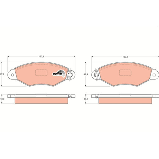 Гальмівні колодки передні к/кт CITROEN XSARA; RENAULT KANGOO, KANGOO EXPRESS 1.2-1.9D 04.97-