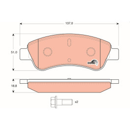 Колодки тормозные передние к/кт DS DS 3; CITROEN BERLINGO, BERLINGO/MINIVAN, C2, C3 AIRCROSS II, C3