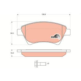Гальмівні колодки передні к/кт RENAULT GRAND SCENIC II, KANGOO, KANGOO EXPRESS, MEGANE II, SCENIC II 1.4-2.0D 02.00-