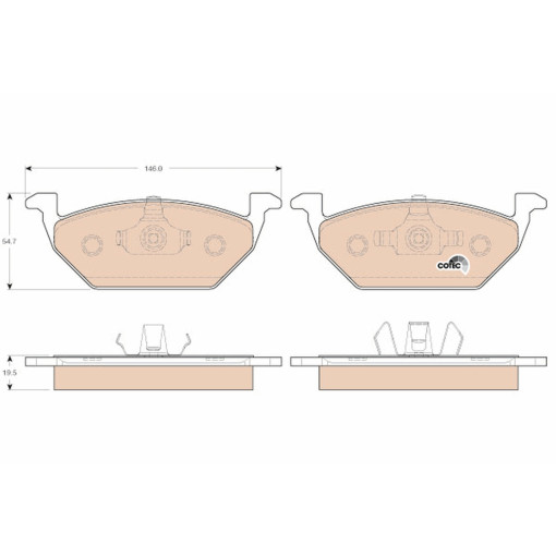 Гальмівні колодки передні к/кт AUDI A1, A1 CITY CARVER, A3; SEAT CORDOBA, IBIZA III, IBIZA IV, IBIZA IV SC, IBIZA IV ST, IBIZA V, LEON, MII, TOLEDO II, TOLEDO IV 1.0-Electric 09.96-