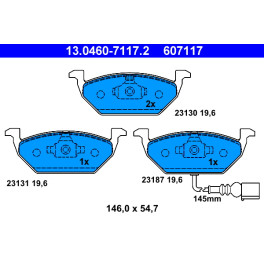 Колодки тормозные передние к/кт AUDI A2, A3; SEAT ALTEA, ALTEA XL, LEON, TOLEDO II, TOLEDO III; SKODA FABIA I, FABIA I PRAKTIK, FABIA II, OCTAVIA I, O