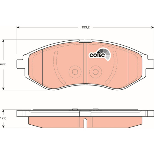 Гальмівні колодки передні к/кт CHEVROLET AVEO / KALOS; DAEWOO KALOS 1.2-1.6 09.02-