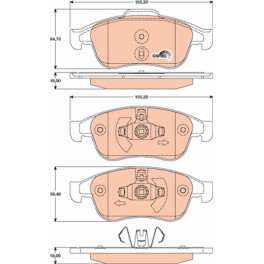 Колодки тормозные передние к/кт DACIA DOKKER, DOKKER EXPRESS/MINIVAN, DUSTER, DUSTER/SUV, LODGY, SANDERO II, SANDERO III; RENAULT CAPTUR I, CAPTUR II,