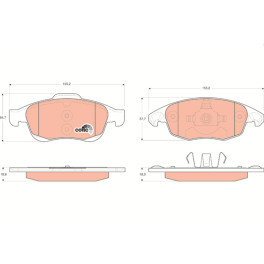Колодки тормозные передние к/кт DS DS 4; CITROEN BERLINGO, BERLINGO MULTISPACE, BERLINGO/MINIVAN, C4 GRAND PICASSO I, C4 II, C4 III, C4 PICASSO I, DS4