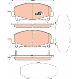 Колодки тормозные передние к/кт HONDA ACCORD VIII 2.0/2.2D/2.4 06.08-