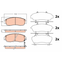 Колодки тормозные передние к/кт HONDA CROSSTOUR I, CR-V IV, CR-V V, ODYSSEY 1.5-3.5 09.05-