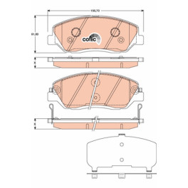 Колодки тормозные передние к/кт HYUNDAI GENESIS, GRAND SANTA FÉ, SANTA FÉ II, SANTA FÉ III, SANTA FÉ II/SUV; KIA SORENTO II; SSANGYONG ACTYON SPORTS I