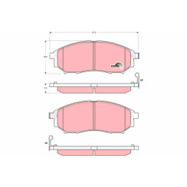 Гальмівні колодки передні к/кт INFINITI EX, FX, G, M, M35, M37, M45, Q45 III, Q60, Q70, QX50 I; NISSAN MURANO I, MURANO II, NAVARA, NP300 NAVARA, PATHFINDER III, QASHQAI I 1.6D-4.5 02.01-