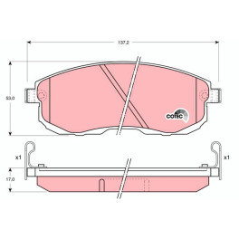 Гальмівні колодки передні к/кт INFINITI G, I30, I35; NISSAN 350Z, ALTIMA, CUBE, JUKE, MAXIMA / MAXIMA QX IV, MAXIMA / MAXIMA QX V, MAXIMA III, PULSAR, SENTRA VI, SENTRA VII 1.2-3.5 10.88-